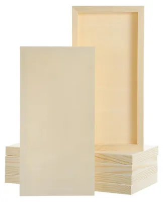 6 Holz-Malplatten 15x30,5 cm quadratisch für DIY