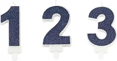Zdjęcie produktu dla Świeczka urodzinowa z numerem niebieska 7,3 cm -
