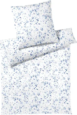 Immagine prodotto di elegante biancheria da letto in jersey interlock Pretty bleu 155x220 cm + 80x80 cm