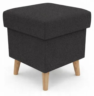 Zdjęcie produktu dla Pufa z pojemnikiem podnóżek Knypek salon 36x36x41 czarna BC