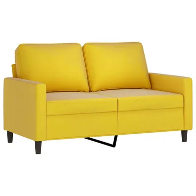 Zdjęcie produktu dla Sofa 2-osobowa, żółta, 120 cm, tapicerowana aksamitem