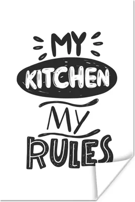 Produktbild von MuchoWow® Poster Zitate - Küche - Schwarz - Weiß 20x30 cm - Papierdruck