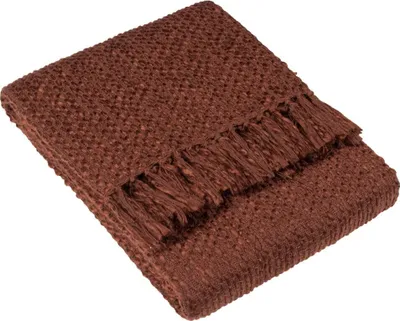 Produktbild von Hoem - Überwurf "Morni", gewebter Stoff, Quaste RV3127 (180 cm x 130 cm) (Kastanie)