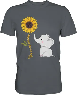 Produktbild von Elefant Sonnenblumen T-Shirt Gärtner Geschenk – Dark Grey / L