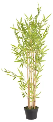 Produktbild von UNUS Deko Kunstpflanze Bambus mit Echtholzstamm 106 cm mit Topf