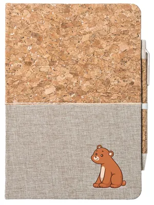 Produktbild von Huuraa Notizbuch A5 Bär Comic 80 Blatt inkl. Kugelschreiber Tagebuch Geschenkidee