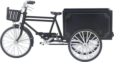 Immagine prodotto di Triciclo vintage Modello di bicicletta in lega Accessori da scaffale Decorazioni per la casa Ornamento Bicicletta Nero
