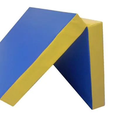 Produktbild von Klappbare Spiel- & Turnmatte (RG18) 2-teilig blau/gelb 100x100x8 cm
