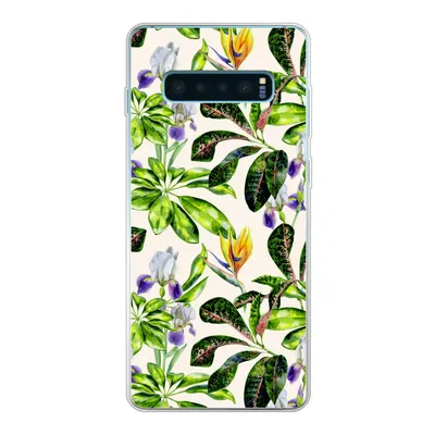 Produktbild von MuchoWow® Handyhülle Schutzhülle Hülle für Samsung Galaxy S10 Lite Blätter - Strelitzia - Blüte Silikon Softcase Handy Hülle - Schutz