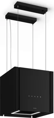 Image de Klarstein Velaire Hotte Aspirante de Plafond - A++ Éco, 601 m³/h, Ultra Silencieuse 62 dB, Commandes Tactiles, LED, Filtre Charbon, 41x41x40 cm, Hotte Cuisine, Noir