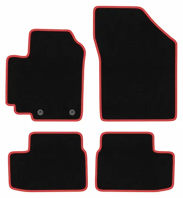Image de Tapis de sol en moquette noir/rouge pour Suzuki Splash 2008-2014 4 pièces
