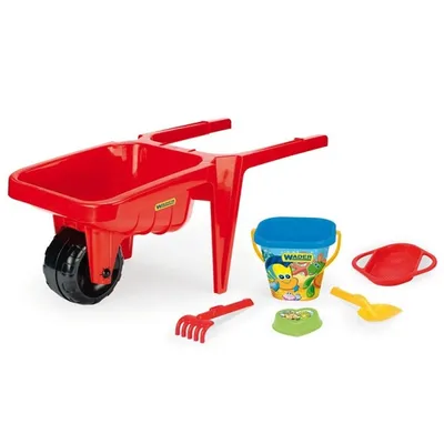 Produktbild von Wader,Gigant Schubkarre mit Sandset 5 teilig rot,74812