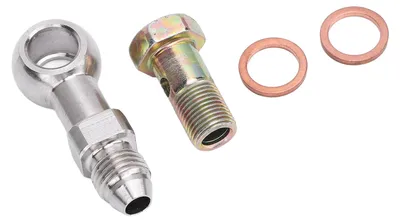 Obrázek produktu pro Sada spojovacího adaptéru typu banjo 4AN na 1/8" NPT z nerezové oceli – odolná a pevná spojka pro vysoké zatížení