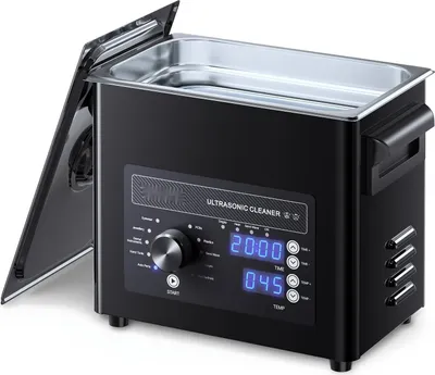 Produktbild von Ultraschallreiniger - Tisch-Ultraschallreinigungsgerät 3 l - Drehknopfsteuerung - Mit Korb & Reinigungskugel - Für Schmuck Uhren Münzen Rasierer