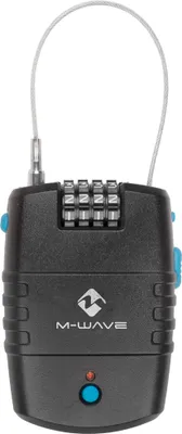 Zdjęcie produktu dla M-Wave Lock N Roll Alarm Zamek alarmowy z 4-cyfrowym panelem sterowania Zamek rowerowy Zamek szyfrowy Rower
