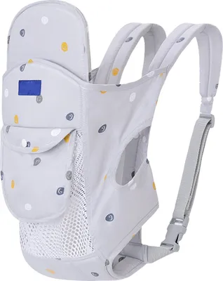 Productafbeelding van Kangaroo - Baby draagzak. Ergonomische sling, traditionele wrap-stijl, draagbaar, ademend net, grijs