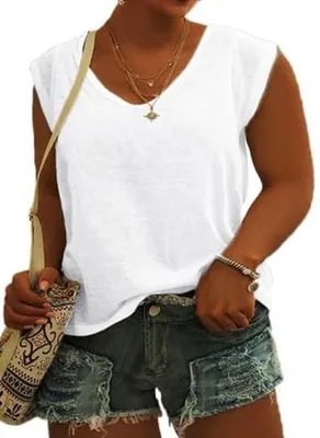 Produktbild von T-Shirt, ärmellos - Casual Damen - Atmungsaktives Material - Weich und bequem - Ideal für den täglichen Gebrauch - Perfekt für Partys und Urlaub - Oberteil