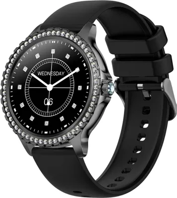 Image de I58 Smartwatch 1,32 pouces, montre-bracelet Bluetooth intelligente multifonctionnelle, étanche IP67, compatible IOS7.1/Android4.4，Lunette noire, bracelet en silicone noir