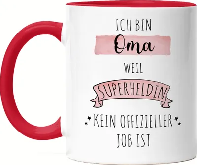 Produktbild von Ich Bin Oma Weil Superheldin Kein Anerkannter Job Ist Tasse Rot  Geschenk Danke Sagen