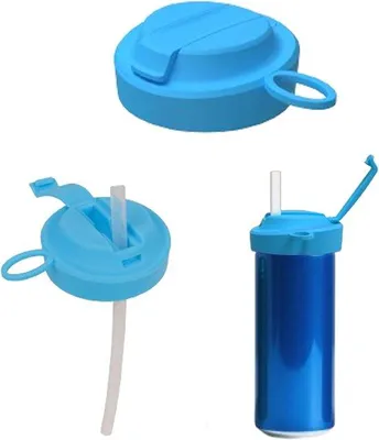Produktbild von Silikonische Bierdeckel für Flaschen und Dosen, BPA-frei, leckgeschützt, transportabel, blau