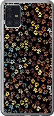 Produktbild von MuchoWow® Handyhülle Schutzhülle Hülle für Telefoonhoesje Samsung Galaxy A52 5G Muster - Hunde - Pfoten - Jungen - Mädchen - Kinder - Kinder Silikon Softcase Handy Hülle - Umschlag