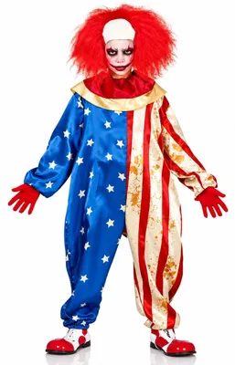 Produktbild von Halloween Kinderkostüm "Horror Clown USA" | Overall Größe: 7-9 Jahre