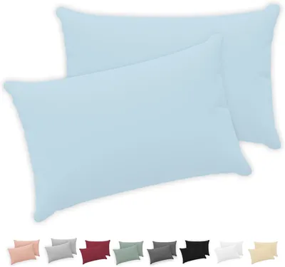 Imagen del producto de Funda de cojín 50x70 (juego de 2) - 100% algodón jersey, 150 GSM - 50x70 cm - Funda de cojín 50x70 - Funda de cojín con cremallera - Certificada según la norma