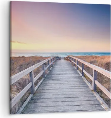 Produktbild von Bild auf Leinwand - Leinwandbild - Einteilig - Weg Meer Brücke - 50x50cm - Wand Bild - Wanddeko - Wandbilder - Leinwanddruck - Bilder - Wanddekoration - Leinwand bilder - Wandbild - AC50x50-4948