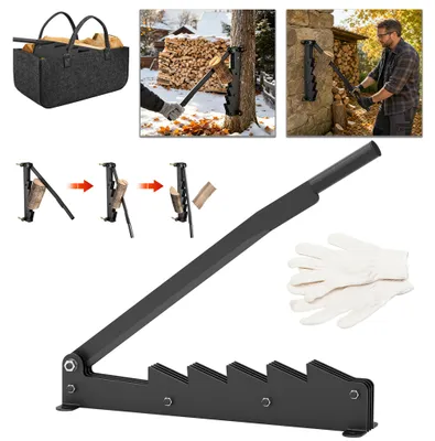 Image de NAIZY, fendeuse manuelle pour bois de chauffage, lot de 2, idéale pour le bois de cheminée et l'allume-feu. Fendeuse manuelle pour bois de chauffage, avec couteau de coupe et sac pour cheminée