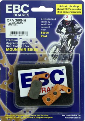 Image de CFA360HH - Plaquettes de frein vélo EBC Brakes (frittées)