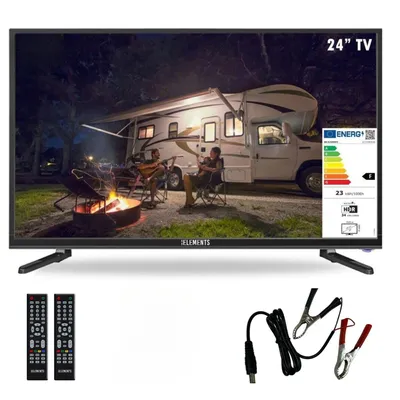 KB ELEMENT 24'' Zoll TV Fernseher DVB-T2 HD, Triple-Tuner Anschluss 220V + 12V