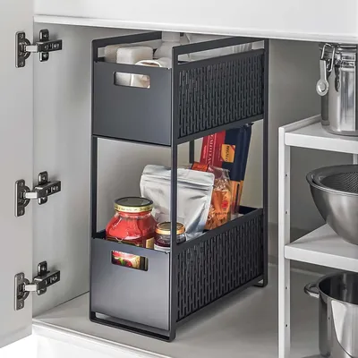 Produktbild von Yamazaki Tower Schrank-Aufbewahrungskorb Metall schwarz