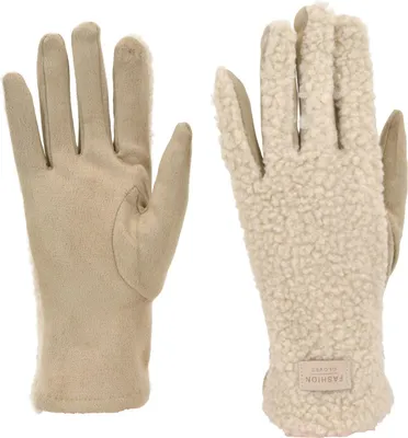 Produktbild von styleBREAKER Damen Touchscreen Handschuhe mit Teddyplüsch | Weiche warme Winter Fingerhandschuhe | Kuscheliger Smartphone Handschuh in vielen Farben