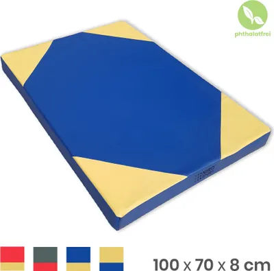Produktbild von NiroSport Sportmatte Turnmatte 100 x 70 x 8 cm Blau Gymnastikmatte Weichbodenmatte Fitnessmatte Yogamatte