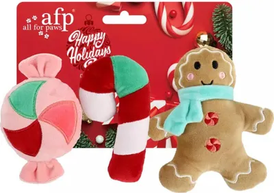 Produktbild von AFP Happy Holidays Weihnachts-3er-Pack Lebkuchen & Süßigkeiten (Hund)