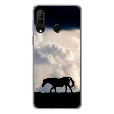 Produktbild von MuchoWow® Handyhülle Schutzhülle Hülle für Huawei P30 Lite Pferd - Wolken - Schatten Silikon Softcase Handy Hülle - Handyhülle