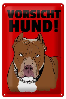 Produktbild von Blechschild Hinweis Vorsicht Hund, 30 x 20 cm, Blechschilder Tiere Achtung