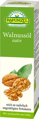 Produktbild von Rapunzel 184352, Walnuss-Öl, 100 ml, 900 kcal, 3700 kJ, 100 g, 9,5 g