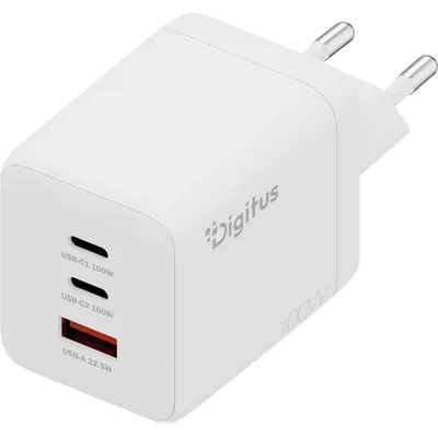 Imagen del producto de Digitus DA-10304 DIGITUS USB-Ladegerät GaN 100W, 2x USB-C, 1x USB-A weiß