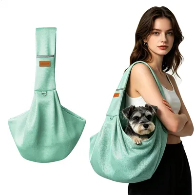 Produktbild von Hundetasche für Kleine Hunde 5kg, Hundetragetuch mit Verstellbarem Riemen, Hundetragetasche bis 5kg tragetuch Hund für Spaziergang Outdoor Katzentrage Reise Hundetragetasche