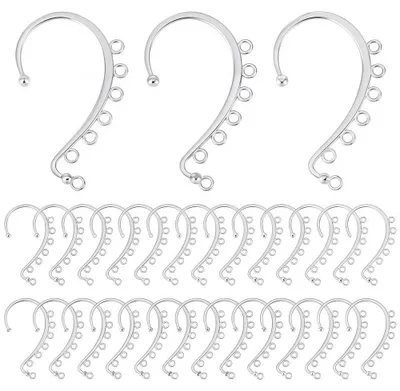 30 Stück Wickelohrringe, silberfarben, Clip-On, DIY-Schmuckzubehör