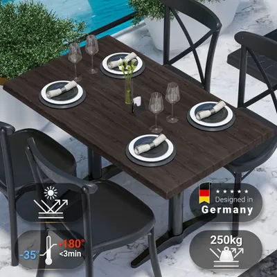 Produktbild von JAMAIKA | Bistro Außen Tischplatte | B:T 120 x 70 cm | Wenge | Rechteckig | Topalit Tischplatte