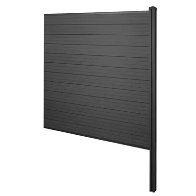 Immagine prodotto di Schermo privacy in WPC Sarthe, recinzione frangivento, paletto in WPC da inserire nel calcestruzzo ~ elemento di prolunga, 188 cm antracite