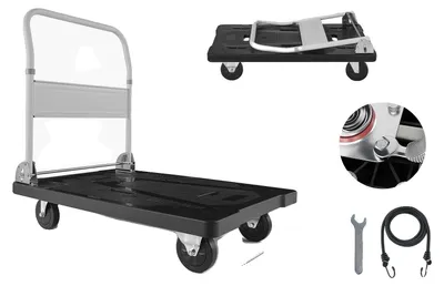 Zdjęcie produktu dla Wózek transportowy z platformą, udźwig 300 kg, składana konstrukcja, 660 funtów