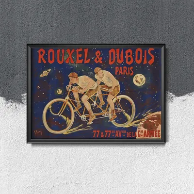Produktbild von Poster - Leinwand - 29,7 cm x 21 cm - Leinwandposter - Fahrradplakats Rouxel & Dubois