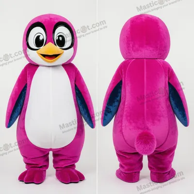 Produktbild von Magenta-flauschiger MASTICOT Pinguin-Maskottchen