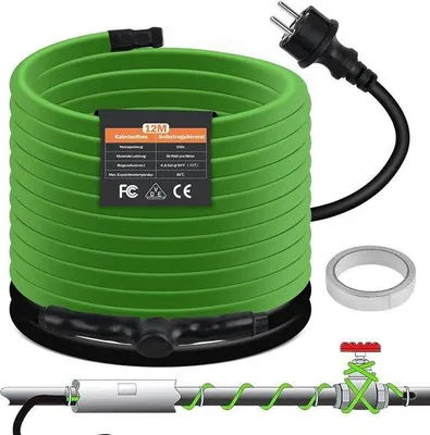 Produktbild von Heizkabel 12m mit Thermostat - Frostschutz für Wasserleitungen