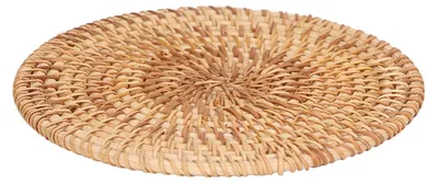 Runde Rattan-Platzsets, hitzebeständig, rutschfest, 18 cm