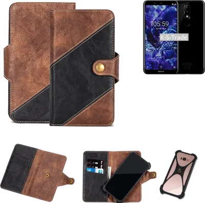 Produktbild von K-S-Trade Handy Hülle Schutz Hülle Schutzhülle Bookstyle Case kompatibel mit Nokia 5.1 Handy Cover Hülle Schutztasche 1x
