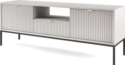 Imagen del producto de Mesa de televisión FURNLUX Avon, color gris. Dimensiones: 154 x 56 x 39 cm. Color principal: gris